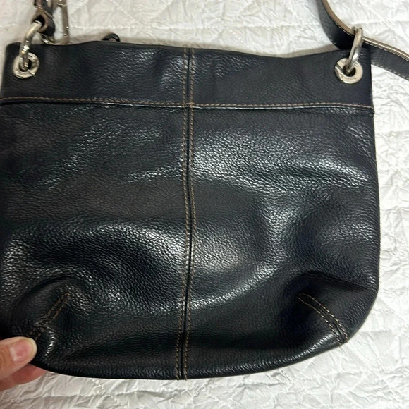 Tignanello Black Leather Crossbody Bag - Picture 4 of 12